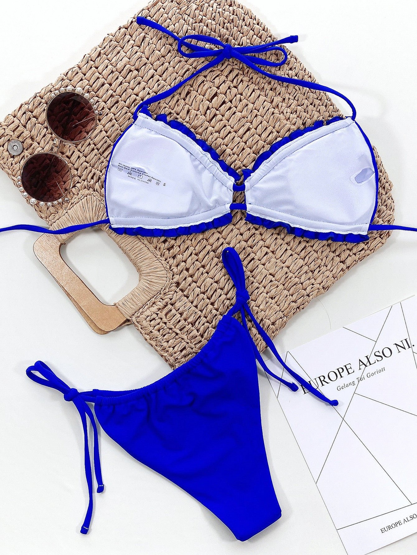 Cali Chic Frill Trill Halter Neck Bikini Set