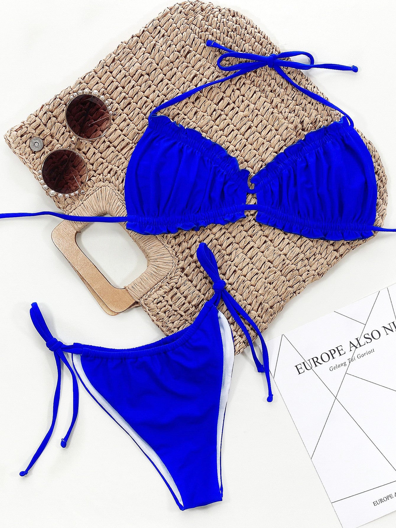 Cali Chic Frill Trill Halter Neck Bikini Set