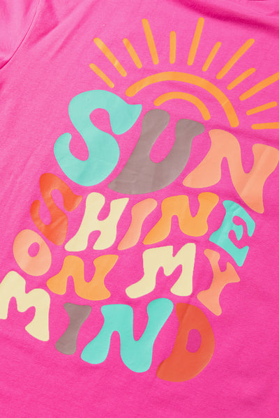 Bright Pink SUNSHINE ON MY MIND Graphic Tee