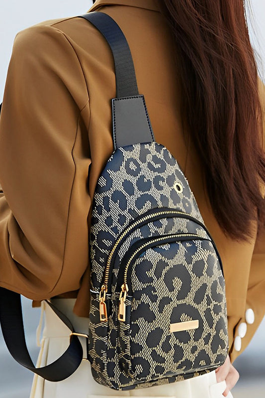 Cali Chic Leopard Print PU Sling Bag