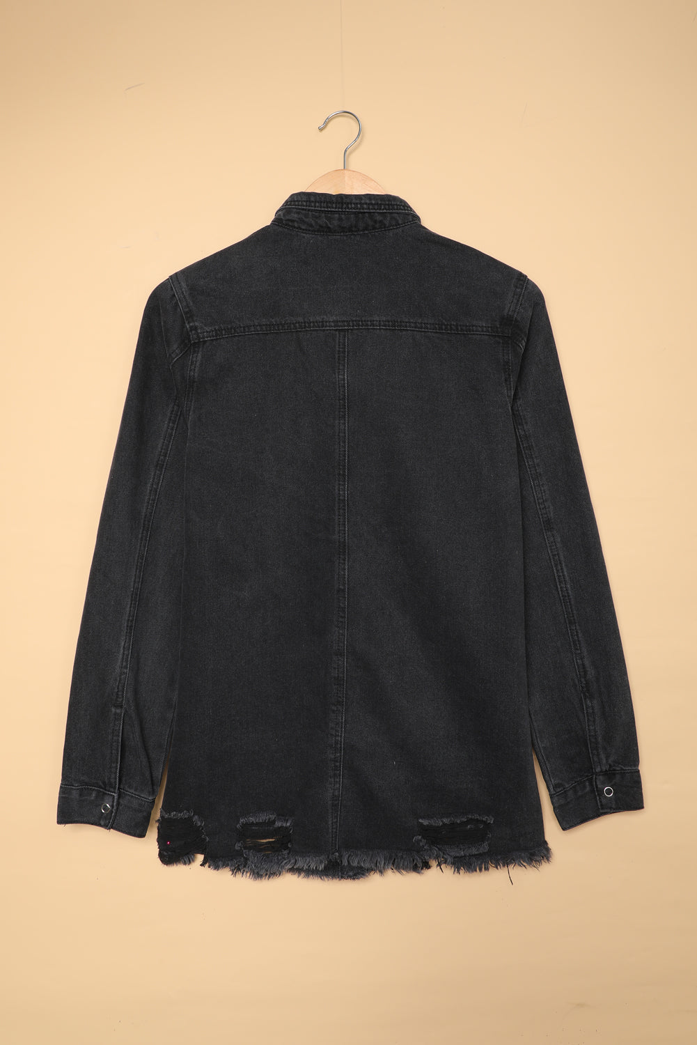 Cali Chic Black Ripped Denim Jacket