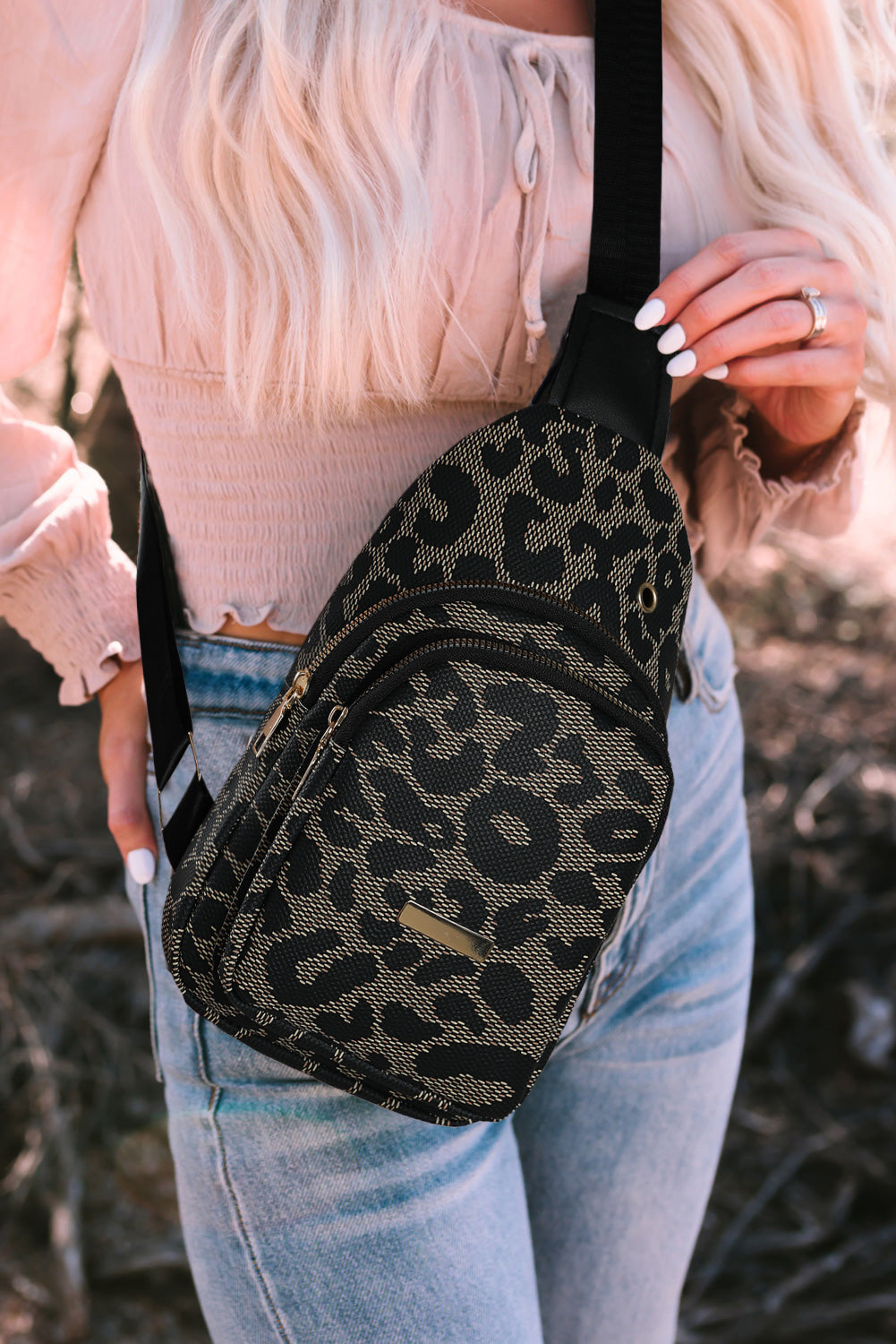 Cali Chic Leopard Print PU Sling Bag