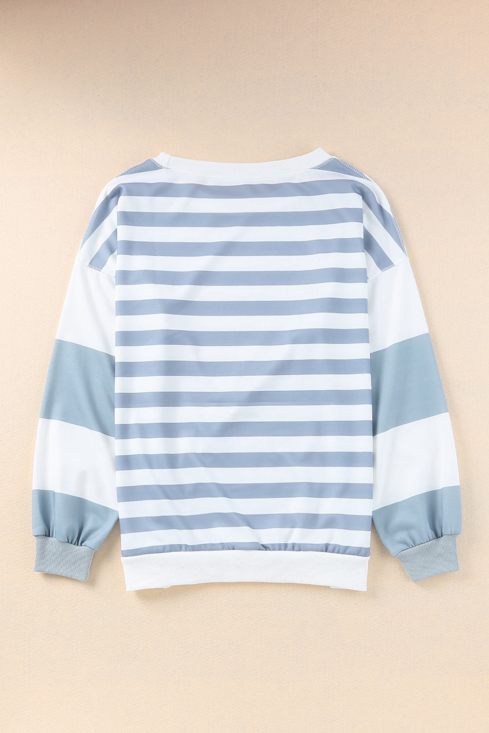 Cali Chic Stripe Drop Shoulder Striped Pullover Sweatshirt