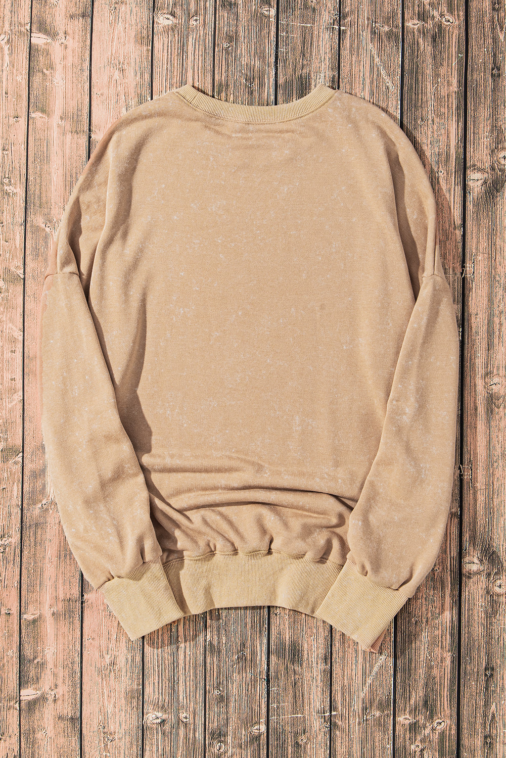 Cali Chic Khaki Drop Shoulder Ribbed Trim Oversized Sweatshirt