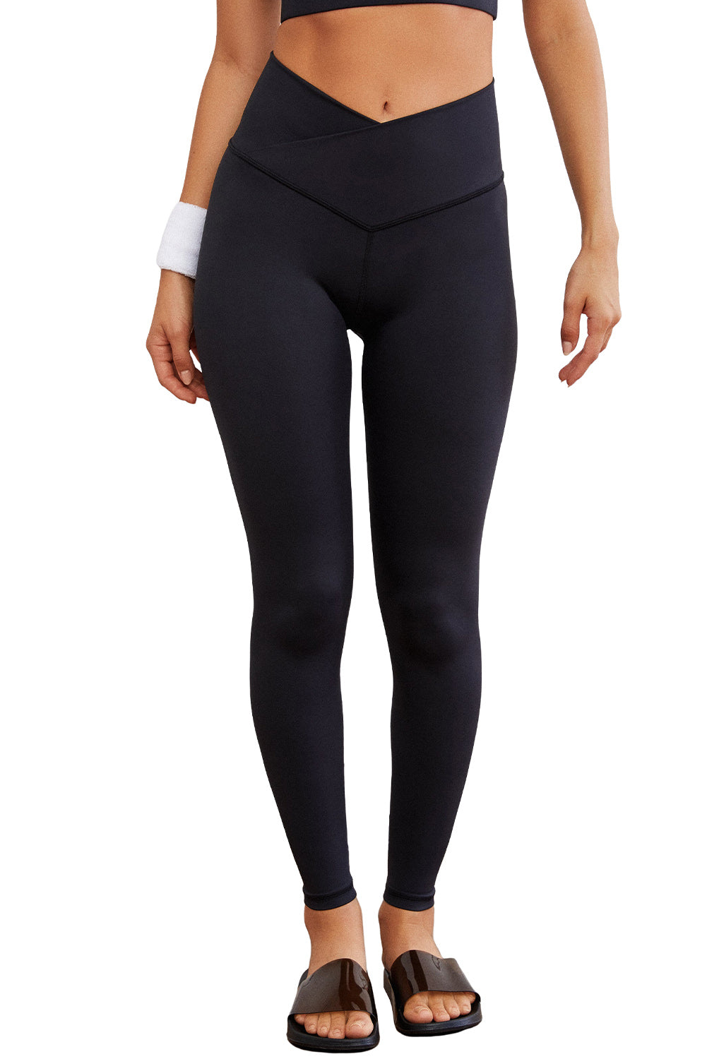 Cali Chic Black Arched Waist Seamless Active Leggings