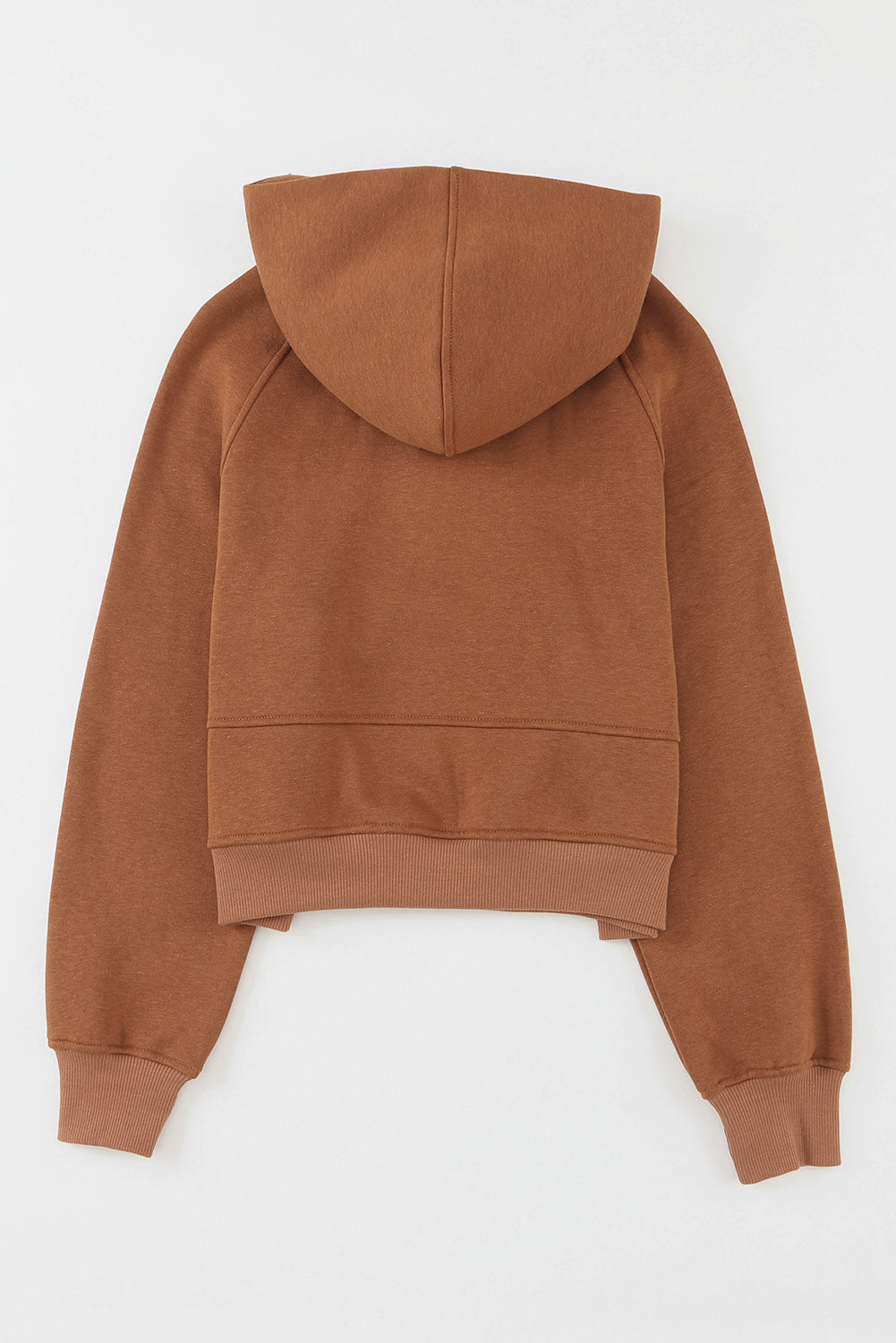 Cali Chic Brown Quarter Zip Kangaroo Pocket Hoodie