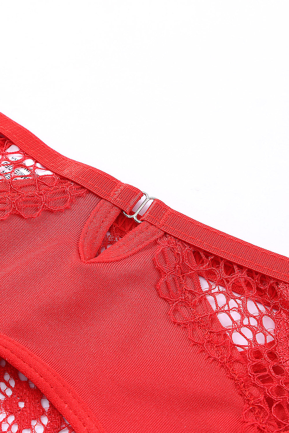 Cali Chic Women's Lingerie Celebrity Red Adjustable Straps Hollow-out Lace Panty